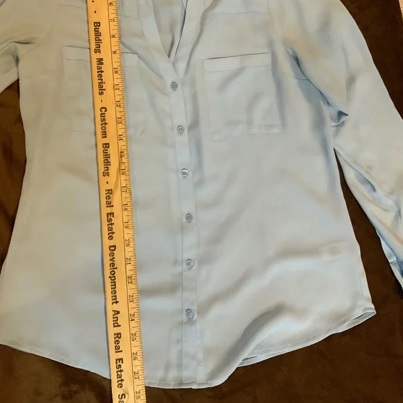 Express Blue M  Portofino Shirt Classic Scandi Girl Office Normcore Essential - Picture 6 of 7